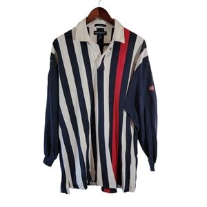 VTG BRITCHES The Rugby Great Outdoors Polo Shirt Sz L Multi Striped Athleisure